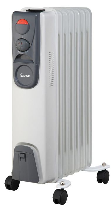 Olieradiator 7 ribber, 3 varmetrin - GRAD